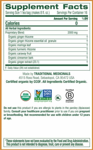 Traditional Medicinals® Organic Ginger Aid Tea Bags Perspective: right