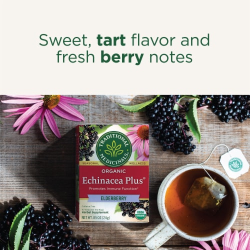 Traditional Medicinals Organic Echinacea Plus Elderberry Tea Perspective: right