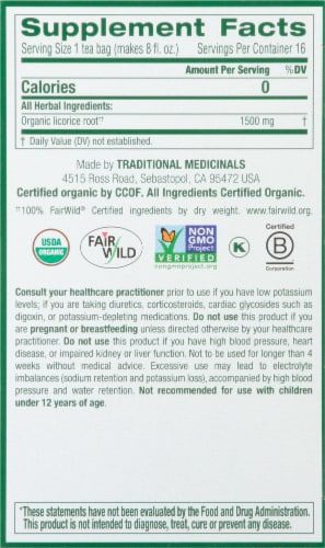 Traditional Medicinals Organic Licorice Root Tea Bags 16 Count Perspective: right