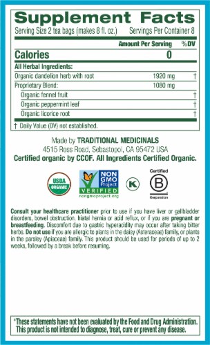 Traditional Medicinals® Organic EveryDay Detox Dandelion Herbal Tea Bags Perspective: right