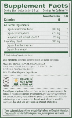 Traditional Medicinals Hemp + Chamomile Herbal Tea Perspective: right