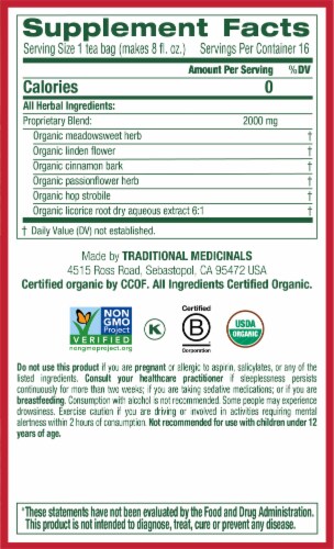 Traditional Medicinals® Meadowsweet Cinnamon Cold Care P.M. Herbal Supplement Perspective: right