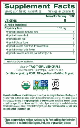 Traditional Medicinals® Elderberry Echincea Immune Zoom® Herbal Tea Perspective: right