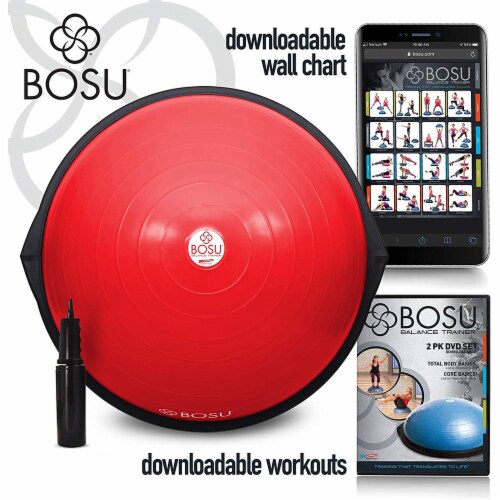 Bosu 72 10850 Home Gym The Original Balance Trainer 65 cm Diameter Red Black 1 Piece Food 4 Less