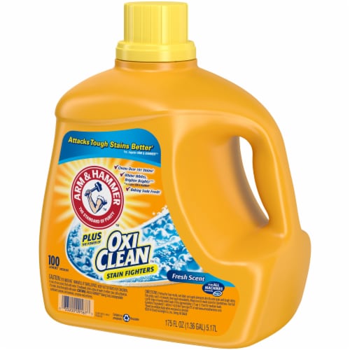 Arm & Hammer Plus Oxi Clean Stain Fighters Fresh Scent Liquid Laundry Detergent Perspective: right