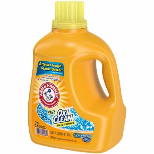 Arm & Hammer Plus Oxi Clean Stain Fighters Clean Meadow Scent Liquid Laundry Detergent Perspective: right
