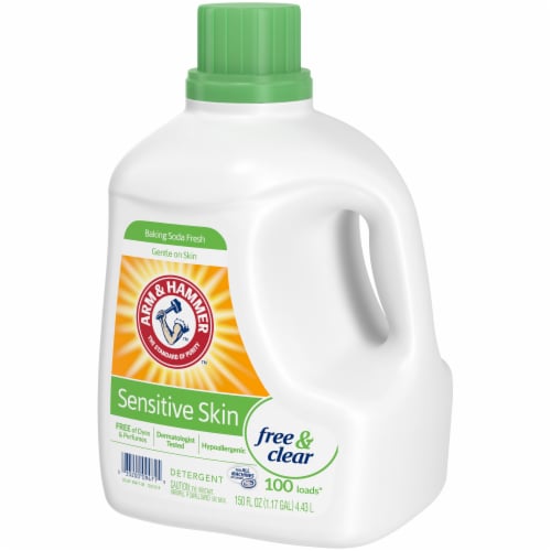 Arm & Hammer for Sensitive Skin Free and Clear Liquid Laundry Detergent Perspective: right