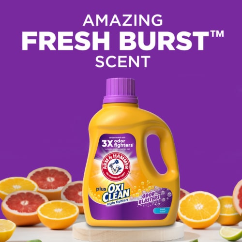 Arm & Hammer™ Fresh Burst™ With Odor Blasters™ Plus Oxi Clean™ Liquid Laundry Detergent Perspective: right
