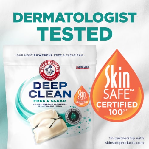 ARM & HAMMER Deep Clean Free & Clear Laundry Detergent Power Paks Perspective: right
