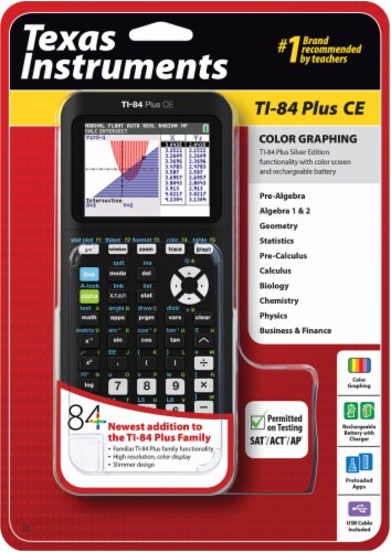 Texas Instruments TI-84 Plus CE Graphing Calculator - Black Perspective: right