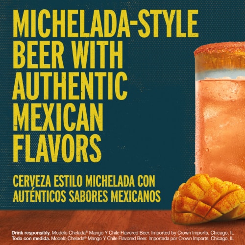 Modelo Chelada Mango y Chile Mexican Import Flavored Beer Single Can Perspective: right