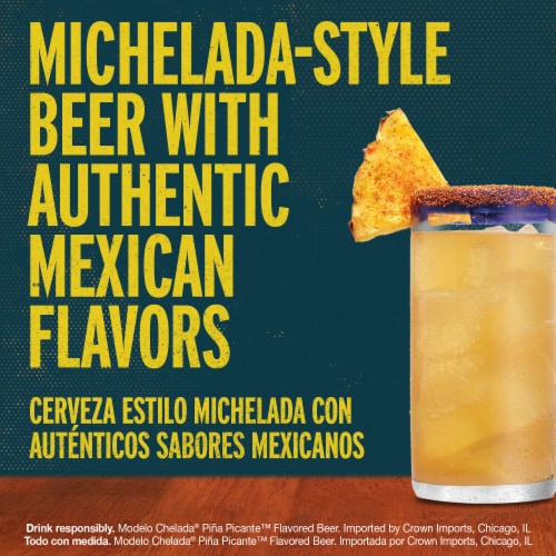 Modelo Chelada Pina Picante Mexican Import Flavored Beer Perspective: right
