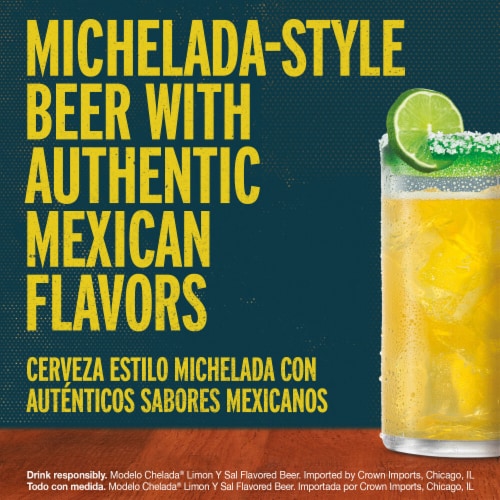 Modelo Chelada Limon y Sal Mexican Import Flavored Beer Perspective: right