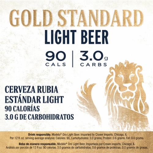 Modelo Oro Mexican Lager Import Lower Calorie* Light Beer