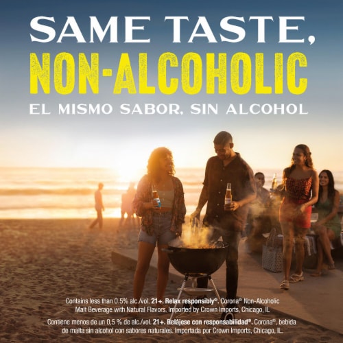 Corona Non-Alcoholic Malt Beverage Mexican Import Brew Perspective: right