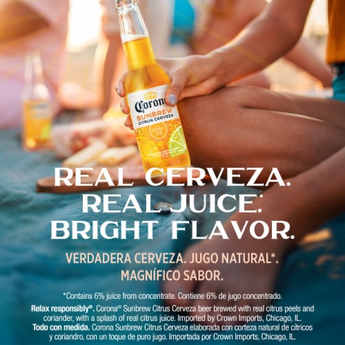 Corona Sunbrew Citrus Cerveza Mexican Import Beer Perspective: right