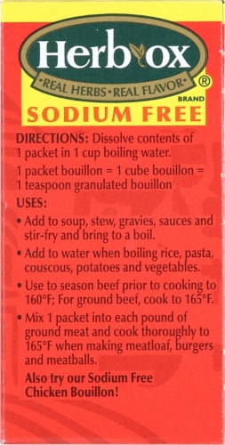 Herb-Ox® Sodium Free Beef Bouillon Packets Perspective: right
