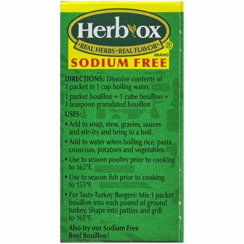 Herb-Ox Sodium Free Chicken Flavor Granulated Bouillon Packets Perspective: right