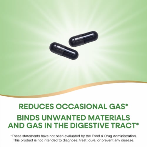 Nature's Way® Activated Charcoal 560 mg Capsules Perspective: right