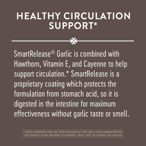 Nature's Way Garlicin Healthy Circulation Formula Tablets Perspective: right