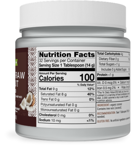 Nature's Way Organic Raw Coconut Perspective: right