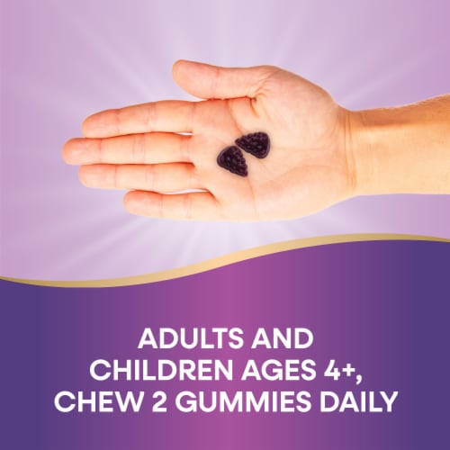 Nature’s Way Sambucus Immune Elderberry With Zinc Vitamins C D3 Gummies Perspective: right