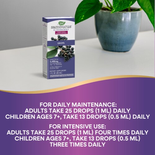 Nature's Way Sambucus Ultra-Strength Elderberry Drops Perspective: right