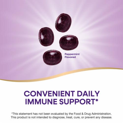 Nature’s Way Sambucus Immune Elderberry Vitamin C Zinc Peppermint Lozenges Perspective: right