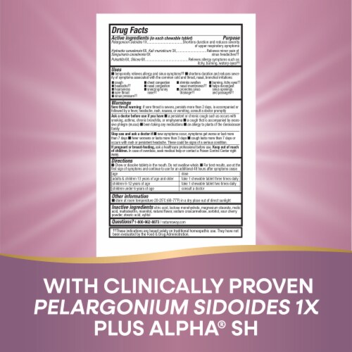 Nature's Way® Umcka® Cherry Flavor Allergy & Sinus Tablets Perspective: right