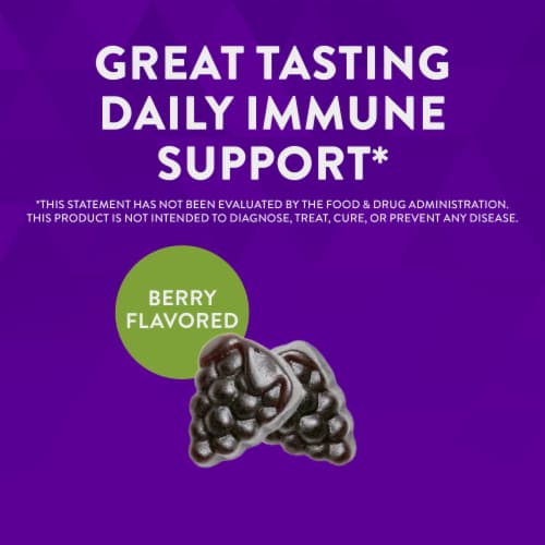 Nature’s Way Sambucus Immune Elderberry with Zinc Vitamins C D3 Gummies Perspective: right