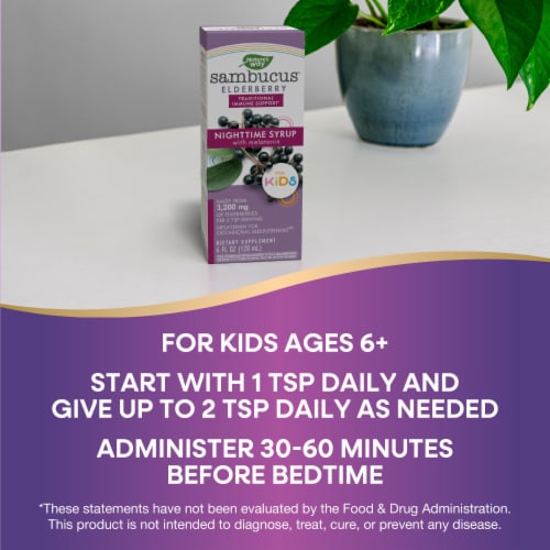 Nature's Way® Sambucus™ Standardized Elderberry Nighttime Syrup Perspective: right