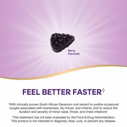 Nature's Way Sambucus Cough Relief + Immune South African Geranium Root Extract Elderberry Gummies Perspective: right