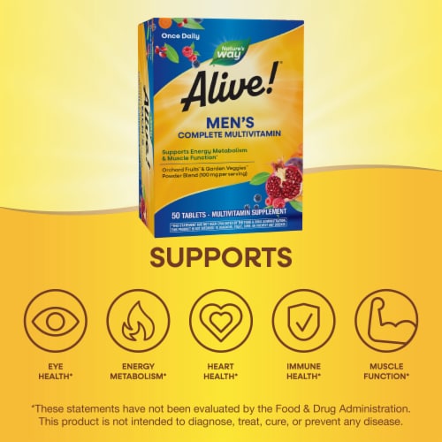 Nature's Way® Alive!® Men's Energy Complete Multi-Vitamin Tablets Perspective: right