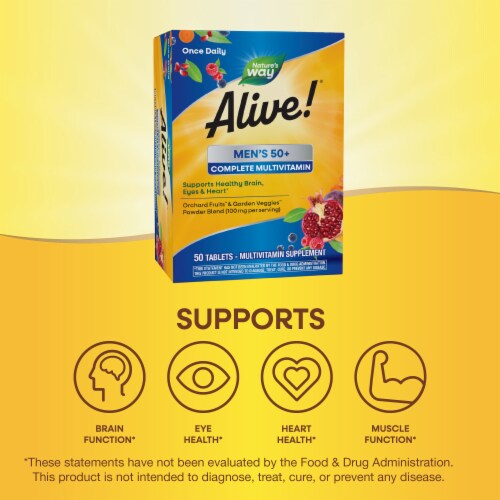 Nature's Way® Alive!® Men's 50+ Complete Multivitamin Tablets Perspective: right