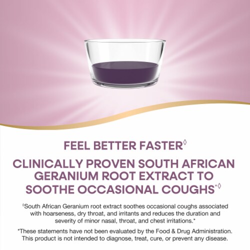 Nature’s Way Cough Relief + Immune South African Geranium with Elderberry Vitamin C and Zinc Syrup Perspective: right
