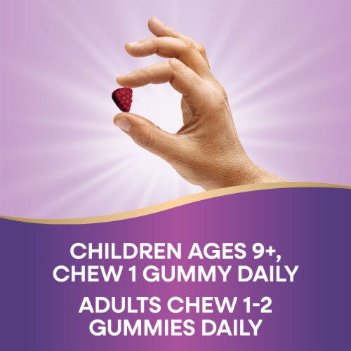 Nature's Way Zinc 100% Daily Value Per Gummy Mixed Berry Flavored Gummies Perspective: right