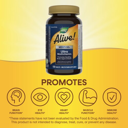 Nature's Way Alive!® Once Daily® Men's 50+ Ultra Potency Complete Multivitamin Tablets Perspective: right