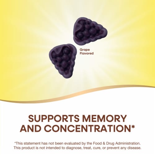 Nature’s Way Brain Fuel With Clinically Studied Cognigrape Vitamins B6 B12 Grape Flavored Gummies Perspective: right