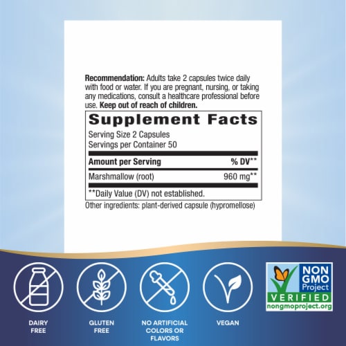 Nature's Way® Marshmallow Root Capsules 960 mg Perspective: right