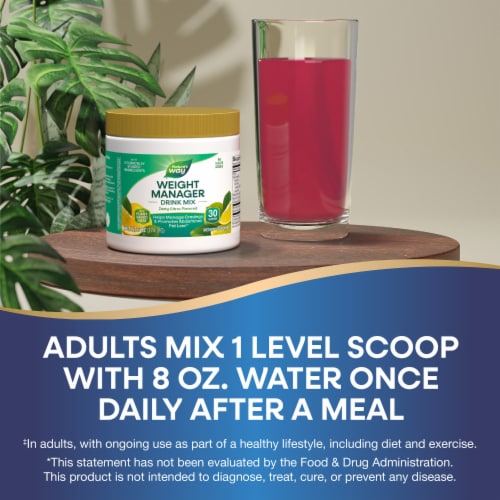 Nature's Way Weight Manager Drink Mix with Plant-Based Fiber Zesty Citrus Flavored Powder Perspective: right