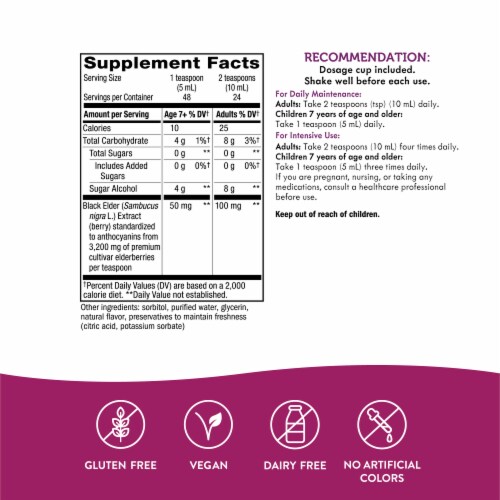 Nature's Way Sugar-Free Sambucus Syrup Perspective: right