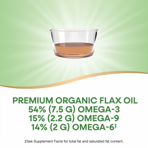 Nature's Way Organic Flax Oil Super Lignan Omega Fatty Acids Cold-Pressed 16 Fl Oz Perspective: right