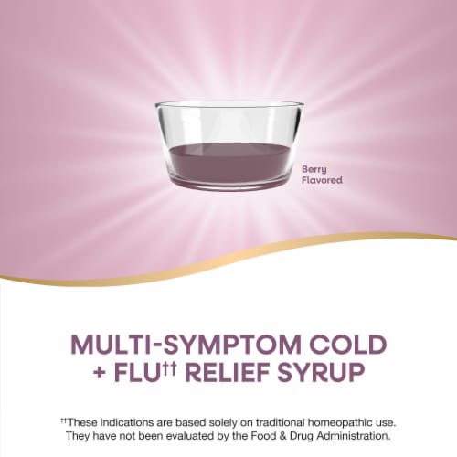Nature's Way Cold + Flu Relief Elderberry Umcka Alpha CF Berry Flavored Syrup Perspective: right