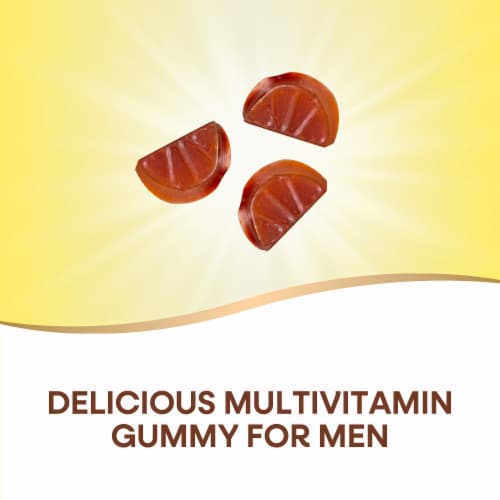 Nature's Way Alive! Men's Premium Multivitamin B Vitamins Orange Cherry and Grape Flavored Gummy Perspective: right