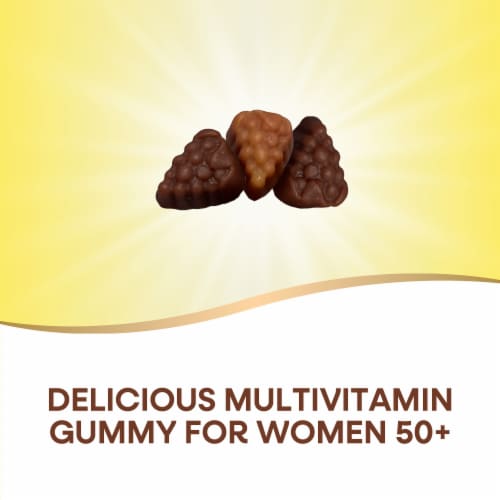 Nature's Way Alive! Women's 50+ Premium Multivitamin With B Vitamins Grape and Cherry Flavored Gummy Perspective: right