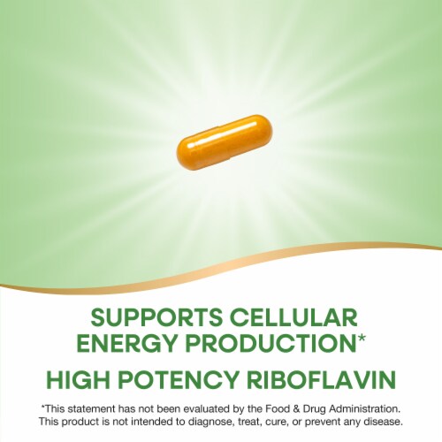 Nature's Way Riboflavin Vitamin B2 Cellular Energy Production Capsules 100 mg Per Serving Perspective: right