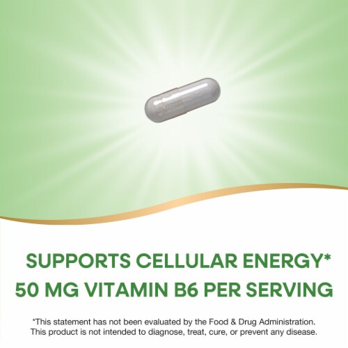 Nature's Way Vitamin B6 Cellular Energy Support Capsules 50 mg Per Serving Perspective: right