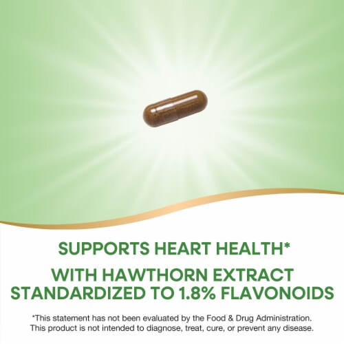 Nature's Way Hawthorn Premium Extract Supports Heart Health Capsules 300 mg Per Serving Perspective: right
