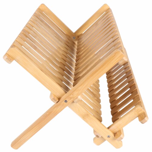 BIA Cordon Bleu Danesco Collapsible Bamboo Dish Rack Perspective: right