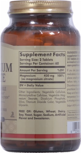 Solgar® Magnesium Citrate Tablets Perspective: right